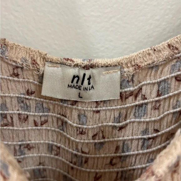 Floral Print Beige Dress - Picture 2 of 3